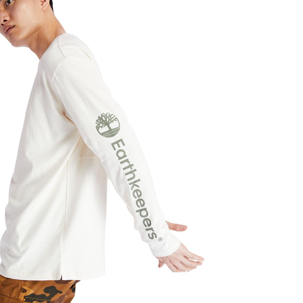 Timberland Μπλουζάκια Ανδρικα Ασπρα - Ecoriginal Ek+ Long-Sleeve - Greece 6421873-SB